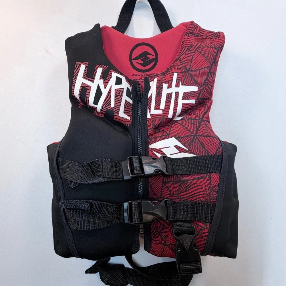 Hyperlite Child Life Jacket Vest 30-50 lb USCG Type III Red Black Model 1223